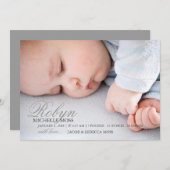 Foto geboorteaankondiging | Naam foto Aankondiging (Voorkant / Achterkant)