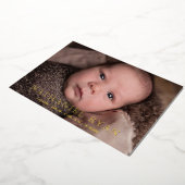 Foto geboorteaankondiging van de moderne Gold Foil Folie Uitnodiging (Gedraaid)