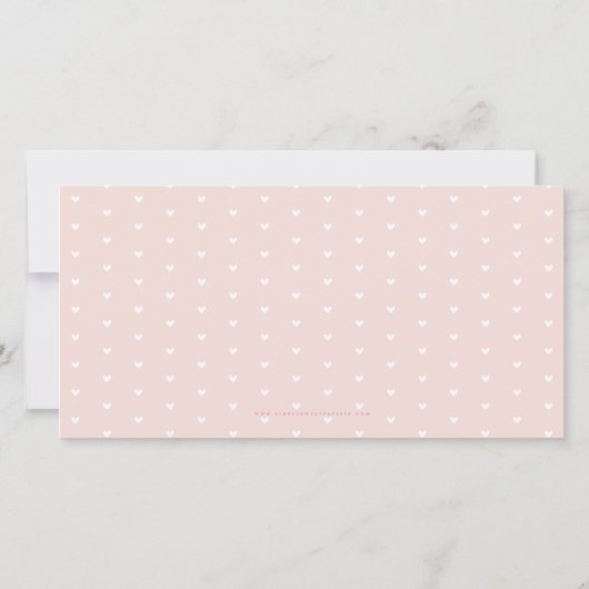 FOTO GEBOORTEAANKONDIGING zoete baby roze blos Aankondiging (Achterkant)