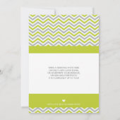 FOTO GEBOORTEAANKONDIGING zoete chevron lime groen Aankondiging (Achterkant)