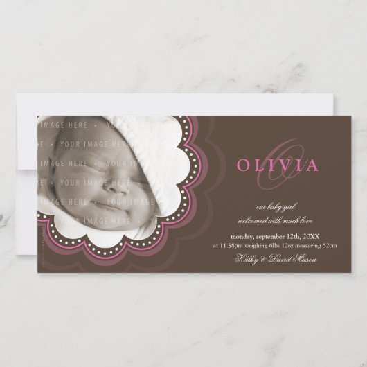 FOTO GEBOORTEAANKONDIGINGEN :: Sweet bloom 7L Aankondiging (Voorkant)