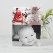 Foto geboortedag van het leger landnummer 5 x 7 -  aankondiging (Staand voorkant)