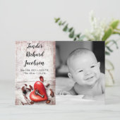 Foto geboortedag van het leger landnummer 5 x 7 -  aankondiging (Staand voorkant)