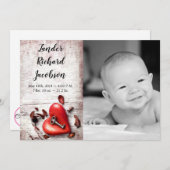 Foto geboortedag van het leger landnummer 5 x 7 -  aankondiging (Voorkant / Achterkant)