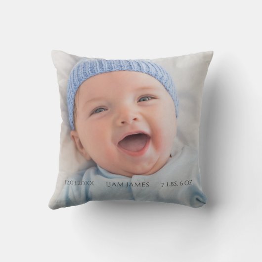 Foto geboortedatum: keepaarddecor kussen (Achterkant)