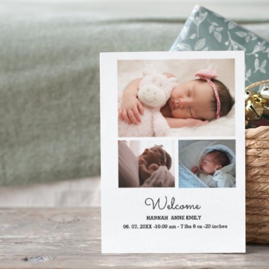 Foto Geboortedatum: Verkenningskaart | Nieuwe baby Informatiekaartje