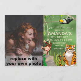 Foto Geboren als Wild Birthday Oerwoud Animals Kaart