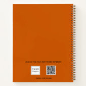 Foto gebrande oranje monogram naam notitieboek (Achterkant)