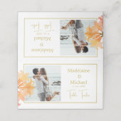 Foto gebrande Sinaasappel Elegant Trouwtafel numme Plaatskaartje (Buitenkant ongevouwen)