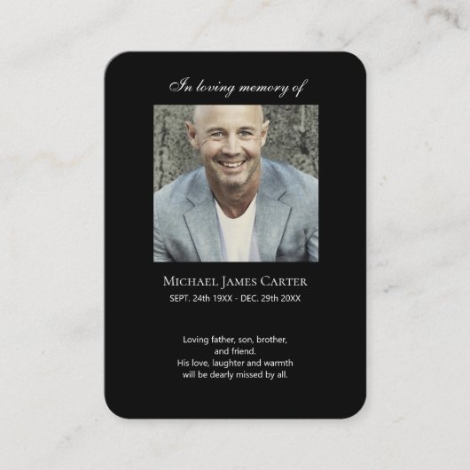 Foto gedenkteken Ik ben vrij gebed met kruis kaart Visitekaartje (Voorkant)