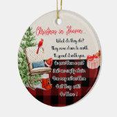 Foto gedicht hield van één kerst keramisch ornament (Links)