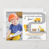 Foto Geel Bouw Leuke Bouw 1e Verjaardag Kaart (Voorkant)