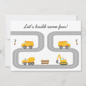 Foto Geel Bouw Leuke Bouw 1e Verjaardag Kaart (Achterkant)