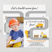 Foto Geel Bouw Leuke Bouw 1e Verjaardag Kaart (Voorkant / Achterkant)