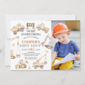 Foto Geel Bouw Vuile 3e-jaar 3e verjaardag Kaart (Voorkant)