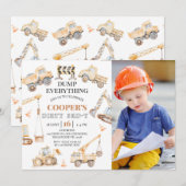 Foto Geel Bouw Vuile 3e-jaar 3e verjaardag Kaart (Voorkant / Achterkant)