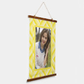 Foto Geel Drietonige Diamant Patroon Hangend Wandkleed (Gebogen)