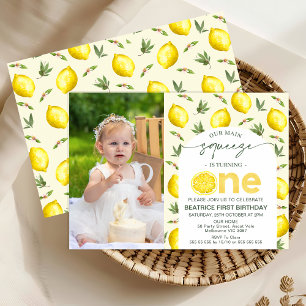 Foto Geel Lemon Main Squeeze 1e verjaardag Kaart
