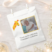 Foto Geel Sinaasappel 1e verjaardag Favor Bag Bedankzakje (Geknipt)