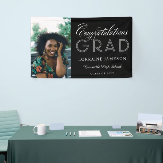 Foto Gefeliciteerd Afstuderen kalligrafie Spandoek (Beurs)