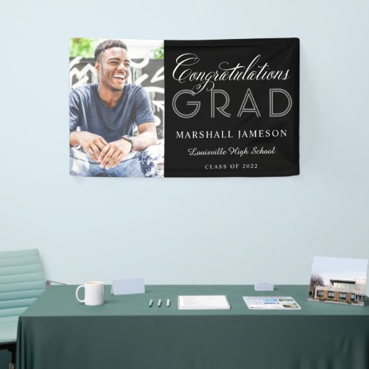 Foto Gefeliciteerd Afstuderen kalligrafie Spandoek (Beurs)