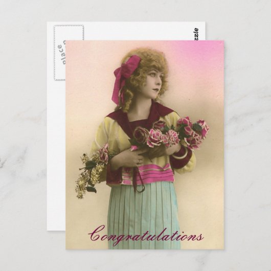  foto gefeliciteerd briefkaart (Voorkant / Achterkant)