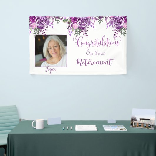 Foto Gefeliciteerd met je pensionering Spandoek (Beurs)