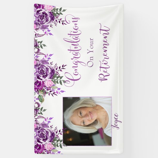 Foto Gefeliciteerd met je pensionering Spandoek (Verticaal)