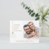 Foto gehuwde kerst met Merry Feestdagenkaart (Staand voorkant)