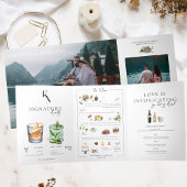 Foto & geïllustreerd menu Cocktails Tafelnummer