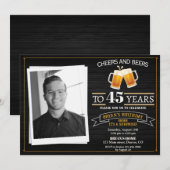 Foto gejuich en bieruitnodiging Adult man party Kaart (Voorkant / Achterkant)