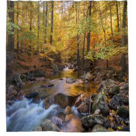 Foto, gekanteld bos douchegordijn