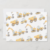 Foto Gele Dump Bouw 1e Verjaardag Kaart (Achterkant)
