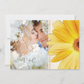 Foto: Gele Gerber Daisy Wedding Invitations Kaart (Achterkant)