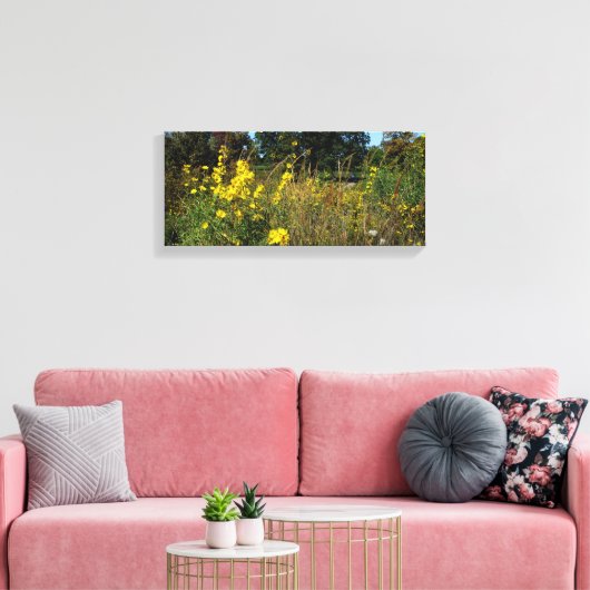 Foto Gele Meadow Flowers Canvas Afdruk (Insitu (Woonkamer))