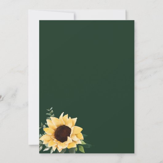 Foto Gele Waterverf Zonnebloemen & Wildbloem Foto Save The Date (Achterkant)