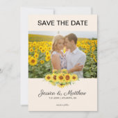 Foto Gele Zonnebloemen Trouwscript (Voorkant)