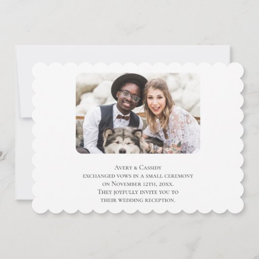 Foto gelukkig ooit na huwelijksreceptie kaart (Achterkant)