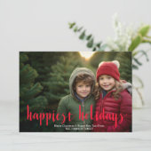 Foto - Gelukkigste Feestdagen Moderne Script en St Feestdagenkaart (Staand voorkant)