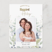 Foto, gelukkigste Feestdagen, Winter Greenery Holi Briefkaart (Voorkant)