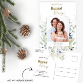 Foto, gelukkigste Feestdagen, Winter Greenery Holi Briefkaart