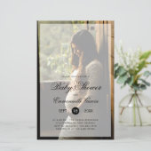 Foto Genderneutrale budgetuitnodiging Baby shower (Staand voorkant)