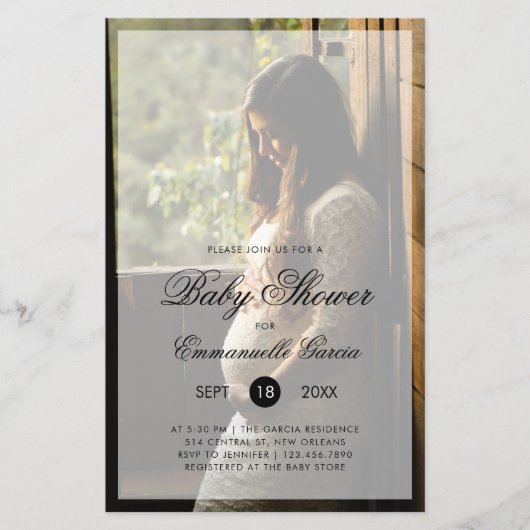 Foto Genderneutrale budgetuitnodiging Baby shower (Voorkant)