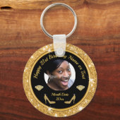 Foto gepersonaliseerd, 21ste verjaardag voor haar sleutelhanger (Voorkant)
