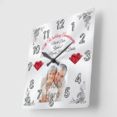 Foto gepersonaliseerd 40 jaar huwelijkscadeauideeë vierkante klok (Hoek)