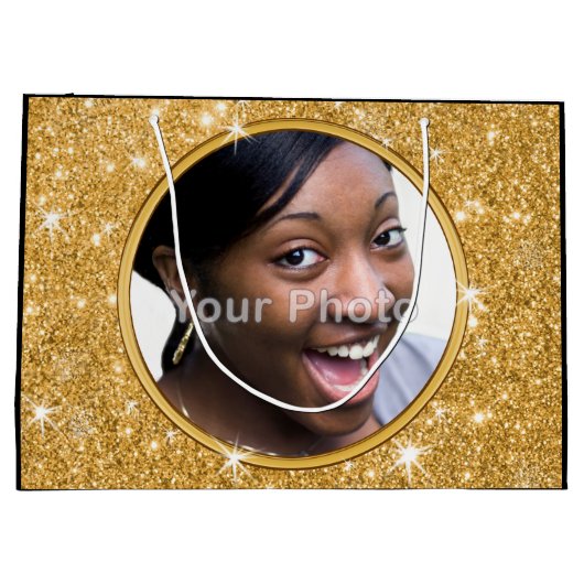 Foto gepersonaliseerd, 50th Birthday Gift Bags, Ha Groot Cadeauzakje (Achterkant)