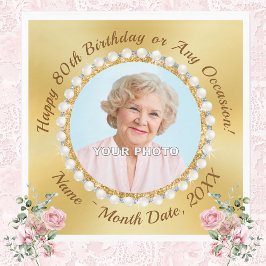 Foto gepersonaliseerd, 80e verjaardag Party servet