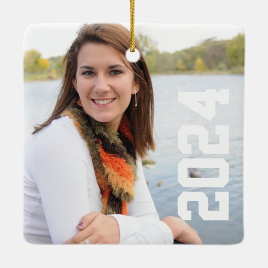 Foto gepersonaliseerd Afstuderen toevoegen Keramisch Ornament (Achterkant)