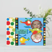 Foto Gepersonaliseerd Aviation Birthday Invitation Kaart (Staand voorkant)