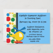 Foto Gepersonaliseerd Aviation Birthday Invitation Kaart (Achterkant)